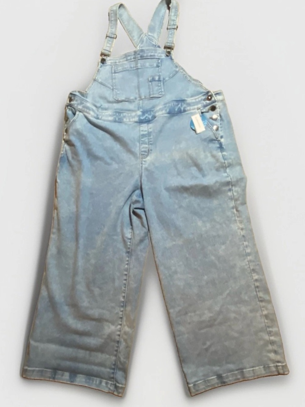 Lane Bryant Relaxed Light Stone Wash Denim Overalls Women's 24S NWT Org $109.95